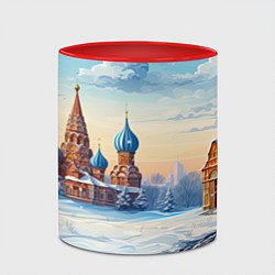 Кружка 3D Российская зима, цвет: 3D-белый + красный — фото 2