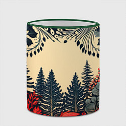 Кружка 3D Новогодний лес, цвет: 3D-зеленый кант — фото 2
