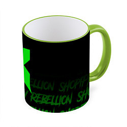 Кружка 3D Shopify Rebellion, цвет: 3D-светло-зеленый кант
