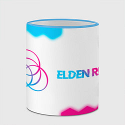 Кружка 3D Elden Ring neon gradient style по-горизонтали, цвет: 3D-небесно-голубой кант — фото 2