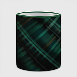 Кружка 3D Тёмно-зелёная шотландская клетка, цвет: 3D-зеленый кант — фото 2