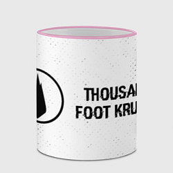 Кружка 3D Thousand Foot Krutch glitch на светлом фоне по-гор, цвет: 3D-розовый кант — фото 2