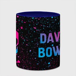 Кружка 3D David Bowie - neon gradient по-горизонтали, цвет: 3D-белый + синий — фото 2