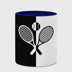 Кружка 3D Теннис - чёрно белое, цвет: 3D-белый + синий — фото 2
