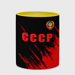 Кружка 3D СССР герб брызги красок, цвет: 3D-белый + желтый — фото 2