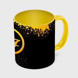 Кружка 3D Foo Fighters - gold gradient, цвет: 3D-белый + желтый