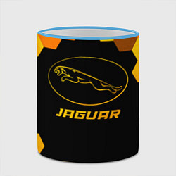 Кружка 3D Jaguar - gold gradient, цвет: 3D-небесно-голубой кант — фото 2