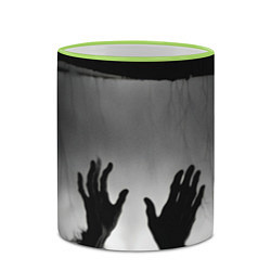 Кружка 3D Руки зомби в ночном тумане, цвет: 3D-светло-зеленый кант — фото 2