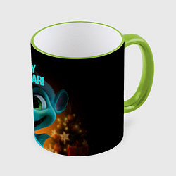 Кружка цветная Happy new year green dragon