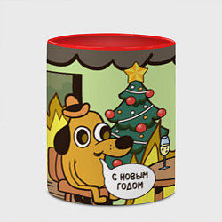 Кружка 3D This is fine - 2024, цвет: 3D-белый + красный — фото 2