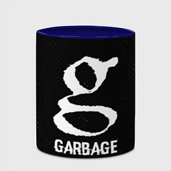Кружка 3D Garbage glitch на темном фоне, цвет: 3D-белый + синий — фото 2
