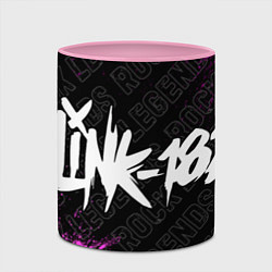Кружка 3D Blink 182 rock legends по-горизонтали, цвет: 3D-белый + розовый — фото 2