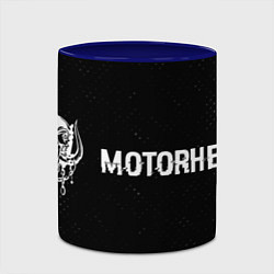 Кружка 3D Motorhead glitch на темном фоне по-горизонтали, цвет: 3D-белый + синий — фото 2