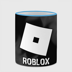 Кружка 3D Roblox glitch на темном фоне, цвет: 3D-небесно-голубой кант — фото 2