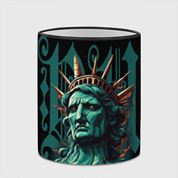 Кружка 3D Статуя свободы в New York США, цвет: 3D-черный кант — фото 2