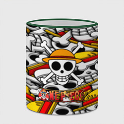 Кружка 3D One Piece logo pattern pirat, цвет: 3D-зеленый кант — фото 2