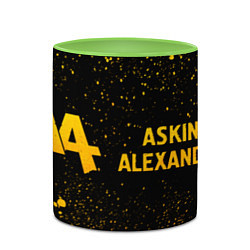 Кружка 3D Asking Alexandria - gold gradient по-горизонтали, цвет: 3D-белый + светло-зеленый — фото 2
