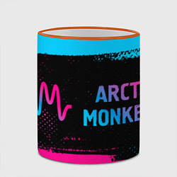 Кружка 3D Arctic Monkeys - neon gradient по-горизонтали, цвет: 3D-оранжевый кант — фото 2