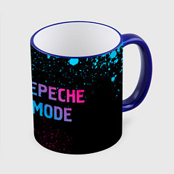 Кружка 3D Depeche Mode - neon gradient по-горизонтали, цвет: 3D-синий кант