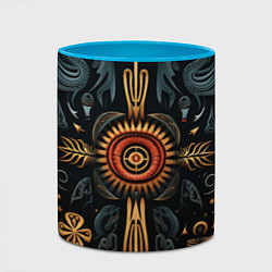 Кружка 3D Паттерн в славянской стилистике, цвет: 3D-белый + небесно-голубой — фото 2