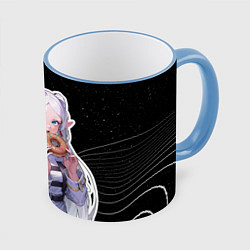 Кружка цветная Фрирен кушает пончик