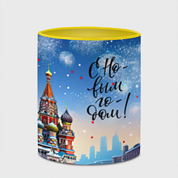 Кружка 3D С новым годом Москва, цвет: 3D-белый + желтый — фото 2
