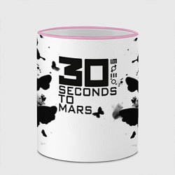 Кружка 3D 30 Second to mars buterfly, цвет: 3D-розовый кант — фото 2