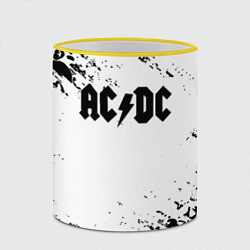 Кружка 3D ACDC rock collection краски черепа, цвет: 3D-желтый кант — фото 2
