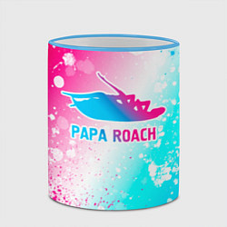 Кружка 3D Papa Roach neon gradient style, цвет: 3D-небесно-голубой кант — фото 2