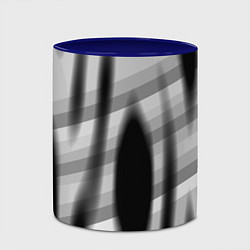 Кружка 3D Черные размытые овалы и полосы, цвет: 3D-белый + синий — фото 2