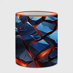 Кружка 3D Неоновые камни, цвет: 3D-оранжевый кант — фото 2