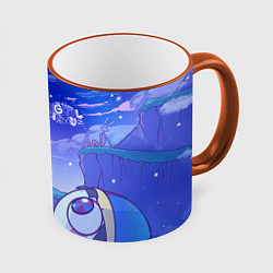 Кружка 3D The Amazing Digital Circus night, цвет: 3D-оранжевый кант