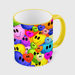 Кружка 3D Улыбка любви, цвет: 3D-желтый кант