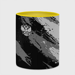 Кружка 3D Герб РФ - серый монохромный, цвет: 3D-белый + желтый — фото 2