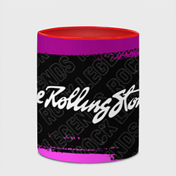 Кружка 3D Rolling Stones rock legends по-горизонтали, цвет: 3D-белый + красный — фото 2