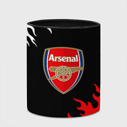Кружка 3D Arsenal fc flame, цвет: 3D-белый + черный — фото 2