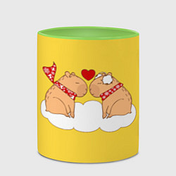 Кружка 3D Влюбленный капибара, цвет: 3D-белый + светло-зеленый — фото 2