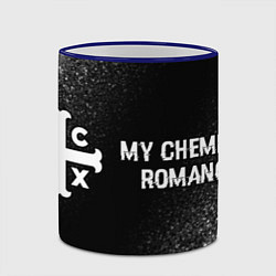Кружка 3D My Chemical Romance glitch на темном фоне по-гориз, цвет: 3D-синий кант — фото 2