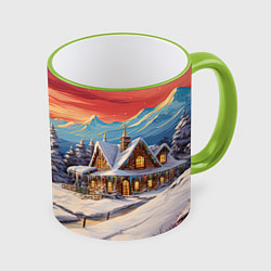 Кружка 3D Северное сияние веселья, цвет: 3D-светло-зеленый кант