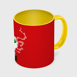 Кружка 3D Лама - альпака в день Патрика, цвет: 3D-белый + желтый