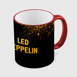 Кружка 3D Led Zeppelin - gold gradient по-горизонтали, цвет: 3D-красный кант