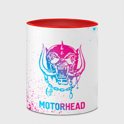 Кружка 3D Motorhead neon gradient style, цвет: 3D-белый + красный — фото 2