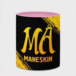 Кружка 3D Maneskin - gold gradient, цвет: 3D-белый + розовый — фото 2