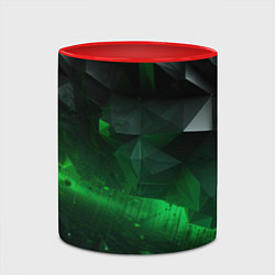 Кружка 3D Трехмерность зеленой фигуры, цвет: 3D-белый + красный — фото 2