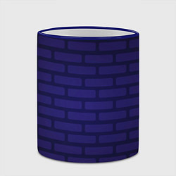 Кружка 3D Фиолетовая кирпичная стена, цвет: 3D-синий кант — фото 2