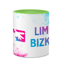 Кружка 3D Limp Bizkit neon gradient style по-горизонтали, цвет: 3D-белый + светло-зеленый — фото 2