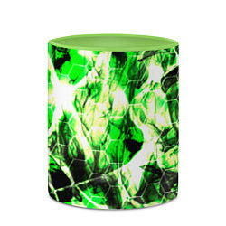 Кружка 3D Зелёные узоры джунгли, цвет: 3D-белый + светло-зеленый — фото 2