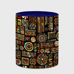 Кружка 3D Африканский этнический орнамент, цвет: 3D-белый + синий — фото 2