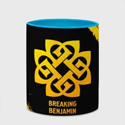Кружка 3D Breaking Benjamin - gold gradient, цвет: 3D-белый + небесно-голубой — фото 2