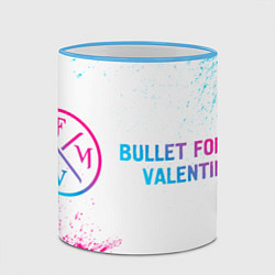 Кружка 3D Bullet For My Valentine neon gradient style по-гор, цвет: 3D-небесно-голубой кант — фото 2